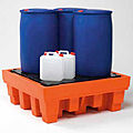 4-drum containment bund / polyethylene - 1 480 x 1 418 x 515 mm | POLYECO 304 EPA