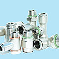 cutting ring fitting / pneumatic / brass / nickeled - max. 16 bar | FKM series