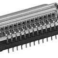 D-Sub connector / dip solder / with stamped contacts - 90°, UNC 4-40 / M3