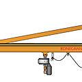 overbraced jib crane / wall-mounted / rotating - 125 - 2 000 kg, 2 - 8 m | XMOW series