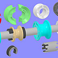spool for conveyor line shaft pulley - max. ø 1.23