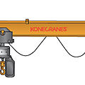 wall jib crane / inverted / rotating - 125 - 2 000 kg, 2 - 6 m | IPUW series