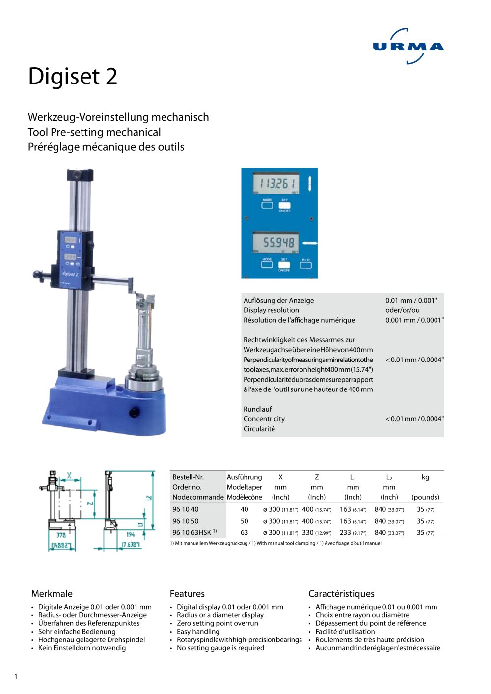 Tool Pre-setting mechanical - Urma