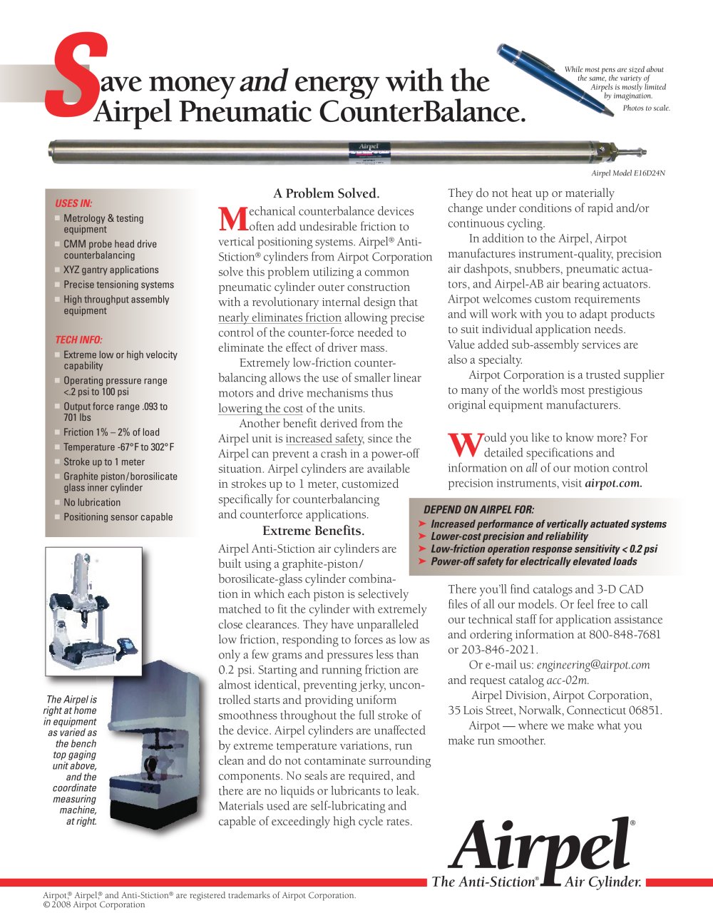 Airpel Pneumatic Counterbalance - Airpot