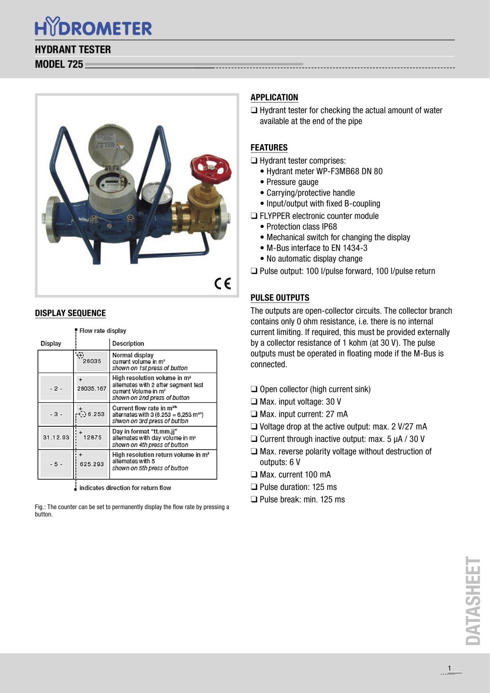 bulk water meter model 725 - HYDROMETER