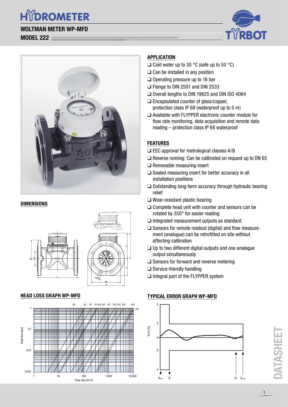 bulk water meter WP-MFD / model 222 - HYDROMETER