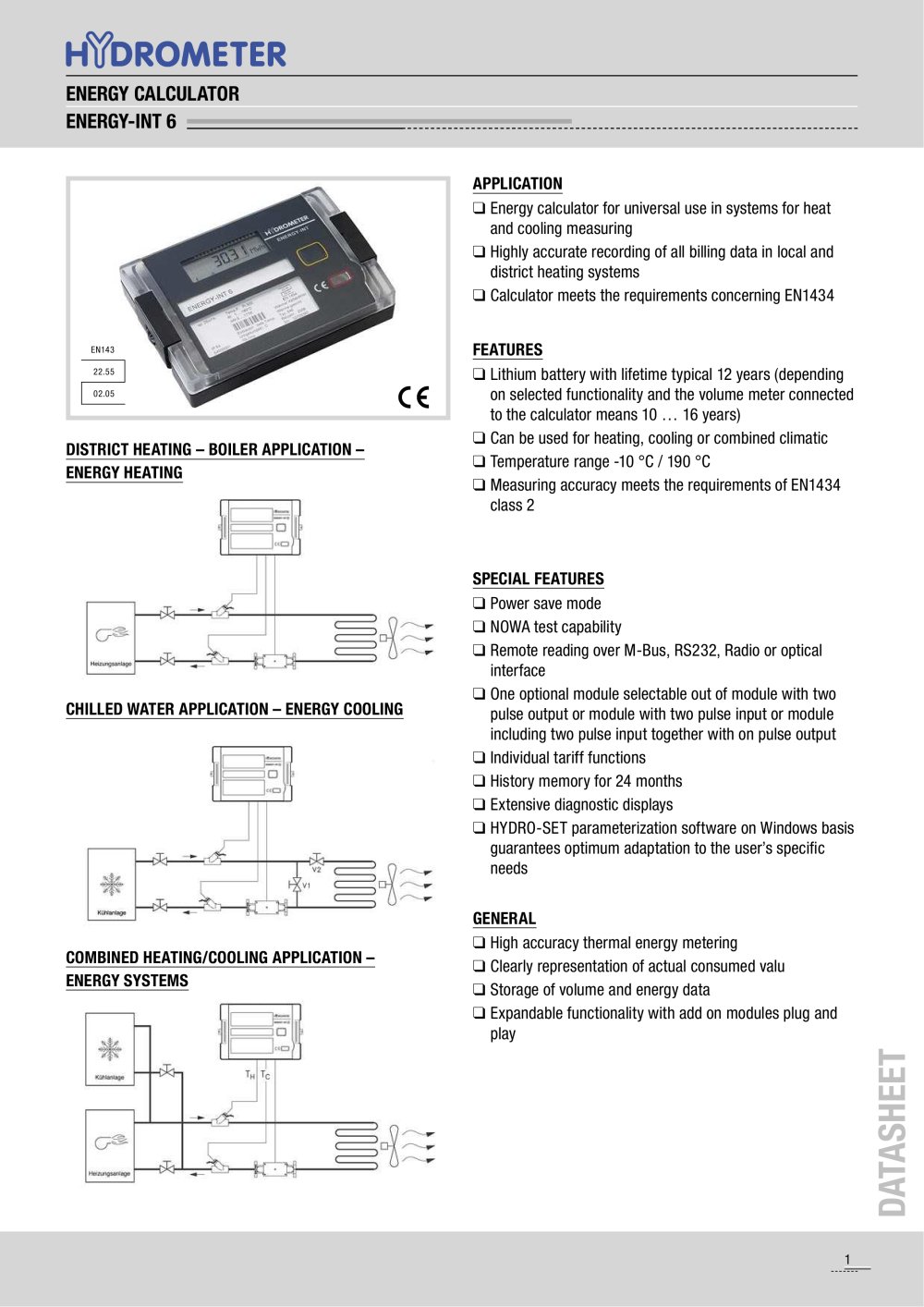 energy calculator ENERGY-INT6 - HYDROMETER
