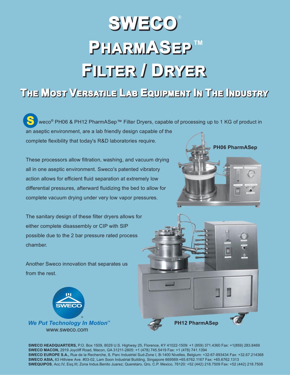 Sweco PharmASep Filter Dryer - SWECO