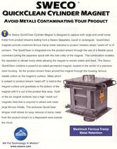 Sweco QuickClean Cylinder Magnet - Avoid Metals Contaminating Your Product