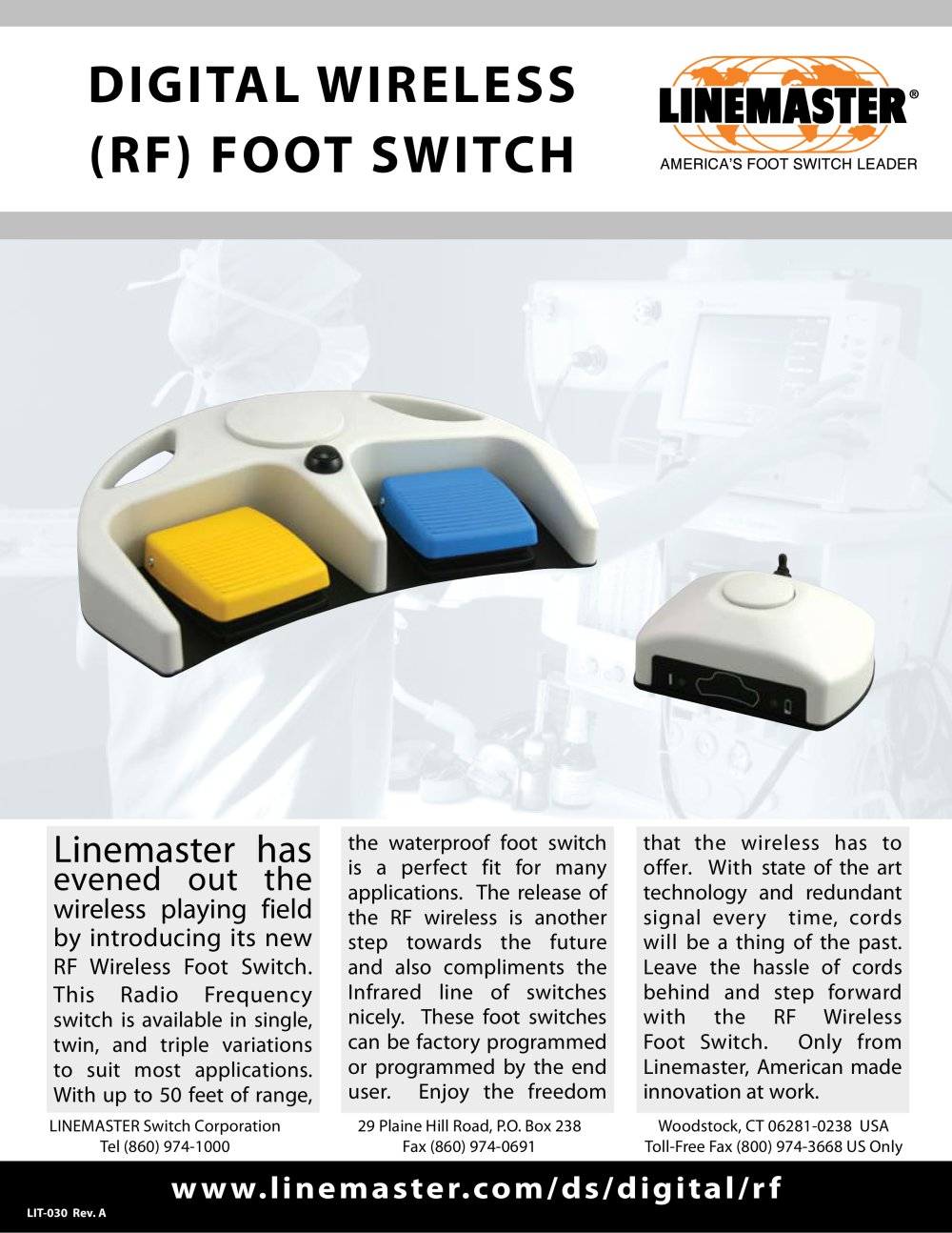 IR WIRELESS DIGITAL FOOT SWITCH - Linemaster