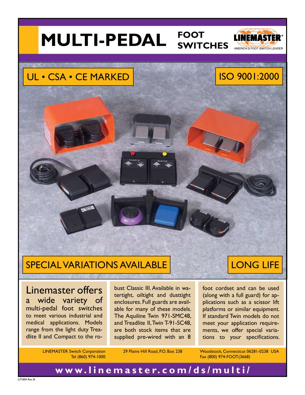 Multi-Pedal Foot Switches - Linemaster
