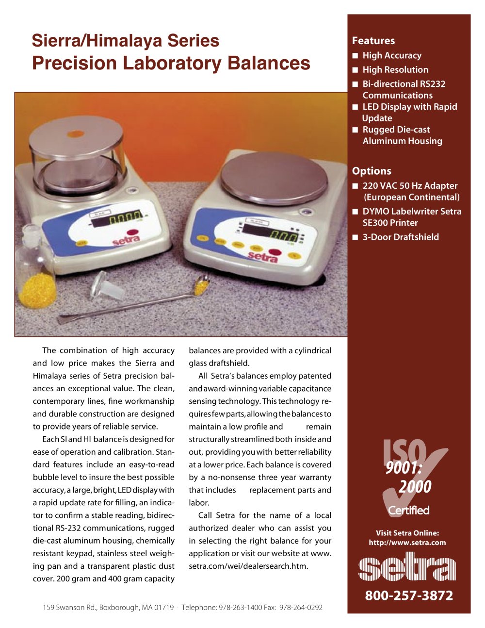 Laboratory Balances Himalaya series - SETRA