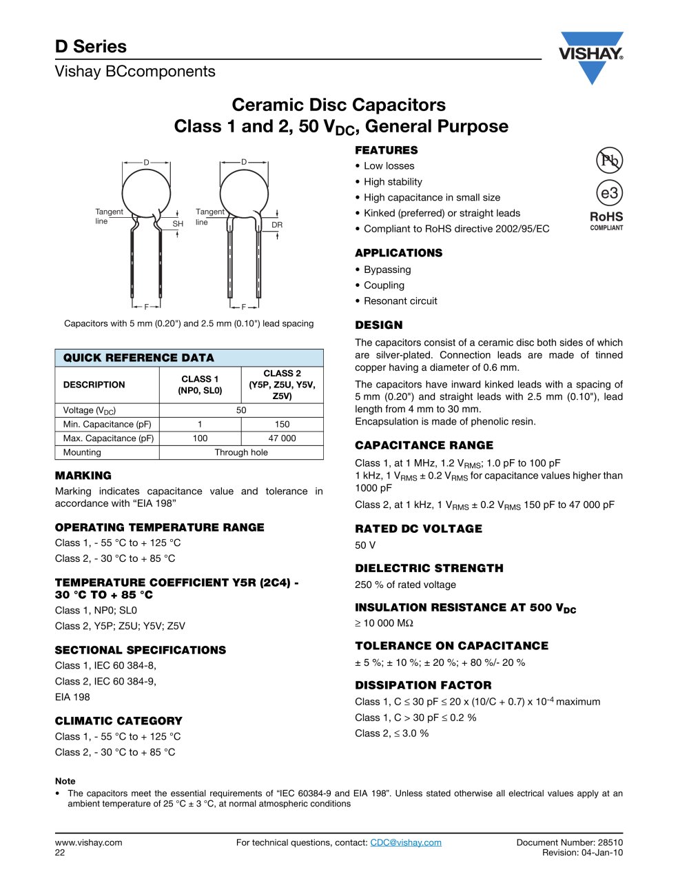 Capacitors - Ceramic - VISHAY