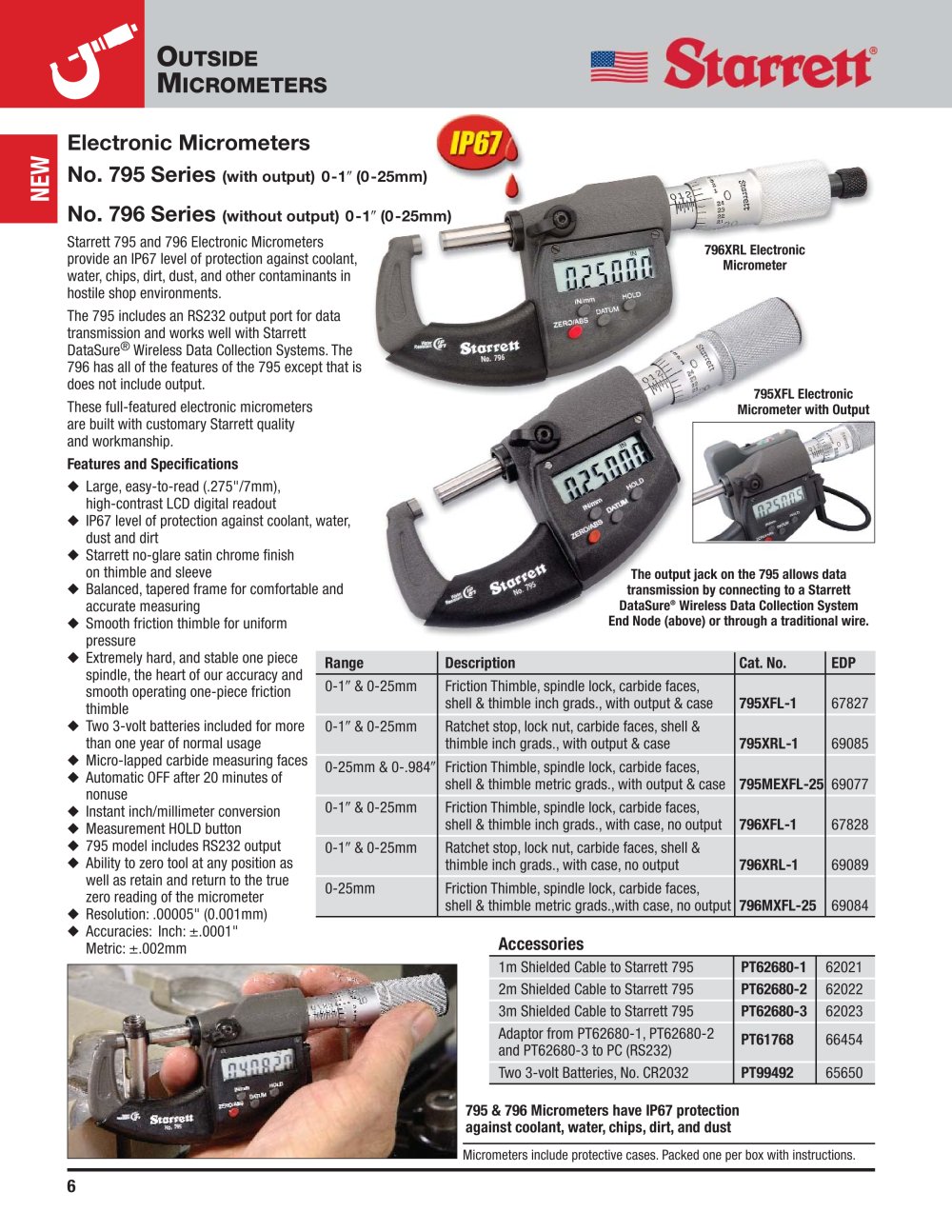 Electronic Micrometers No. 795 Series - STARRETT