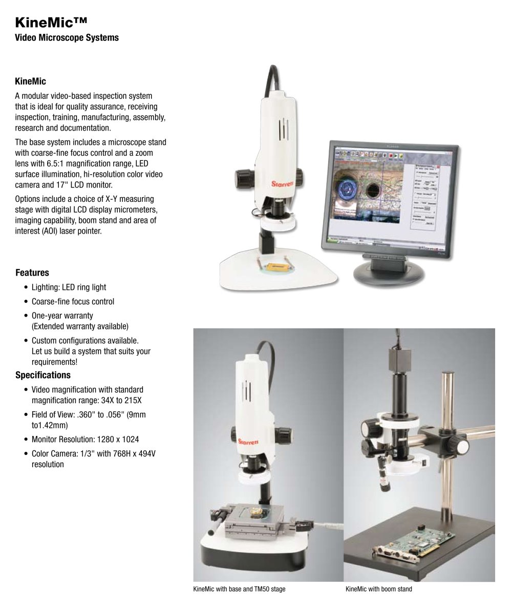 KineMic� Video Microscope Systems - STARRETT