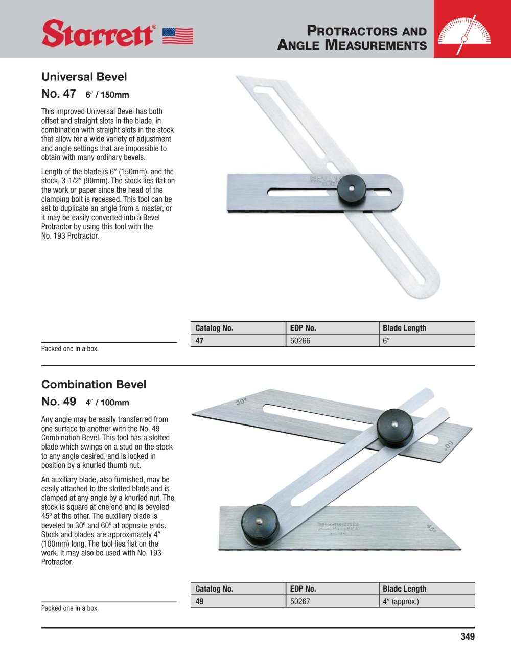 PROTRACTORS AND ANGLE MEASUREMENTS - STARRETT