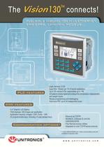 Vision130� Connects! PLC, HMI & onboard I/Os plus ETHERNET, SMS/GPRS, CANopen, MODBUS...