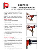 SDB 103/3  Beveler face, bevel and counter bore 1.16� I.D. through 4.5� O.D (29.4mm � 114.3mm). Air-, electric- and hydraulic-powered.