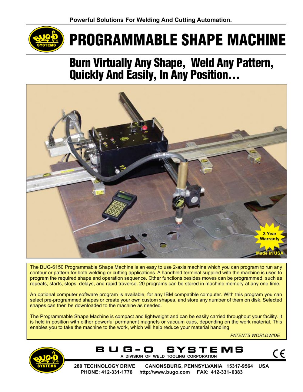 Programmable Shape Machine - BUG-O Systems