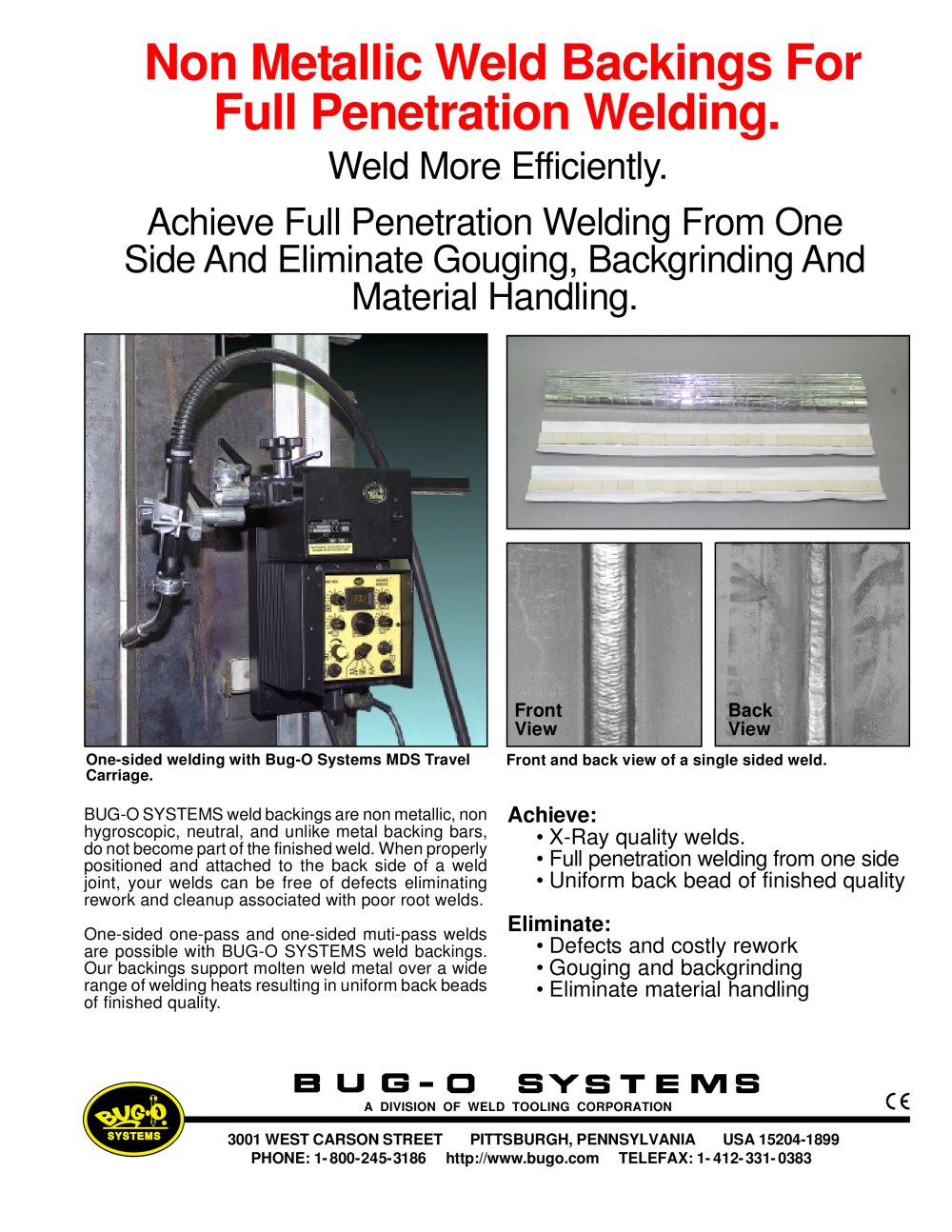 Weld Backings - BUG-O Systems