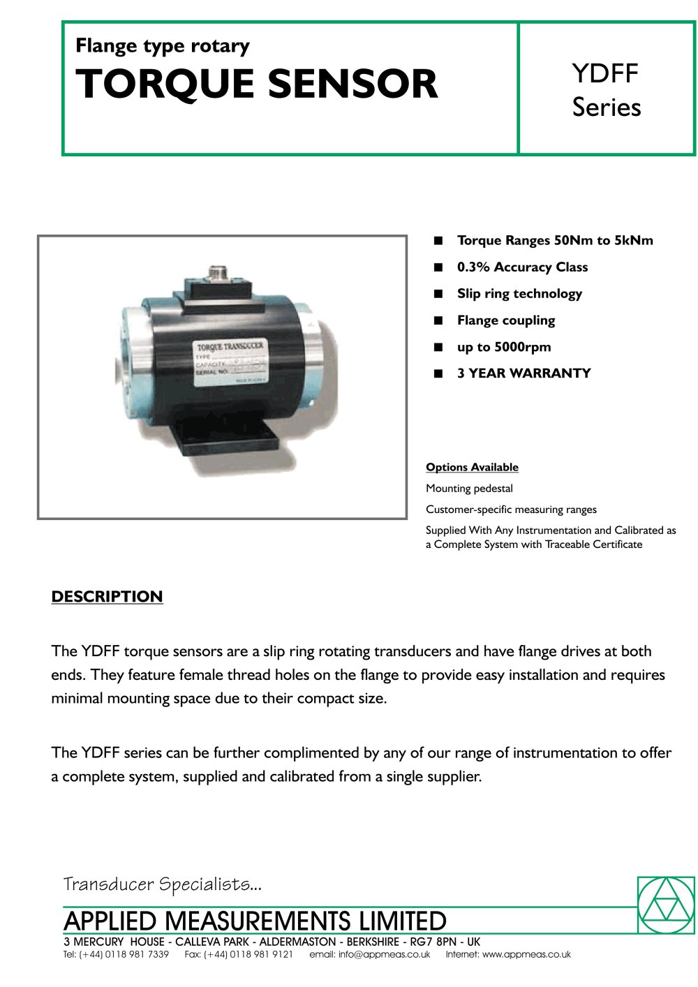 Rotary - Flanged  YDFF - Applied Measurements