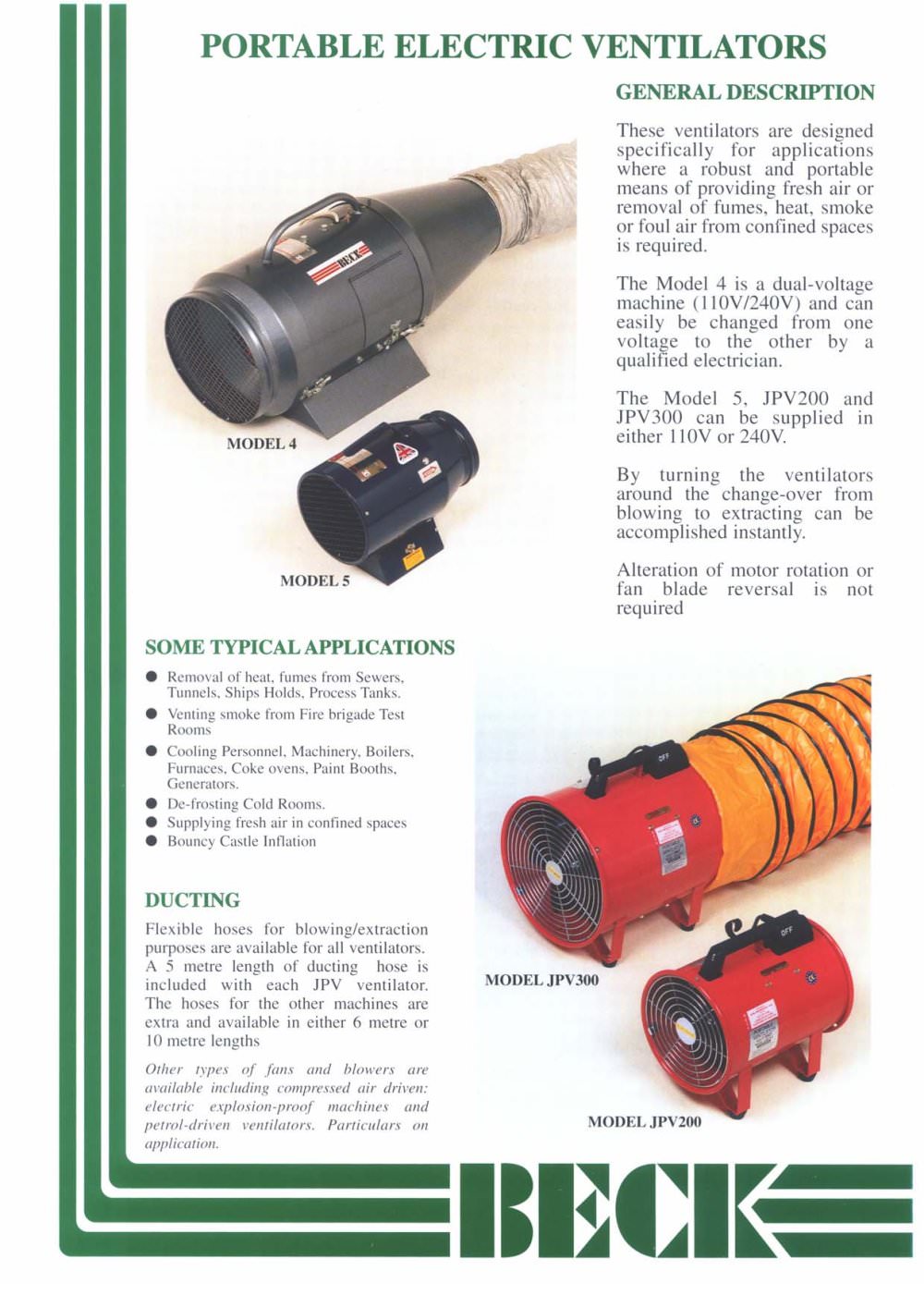 Compressed Air (Beck) Portable Ventilators - SECOMAK