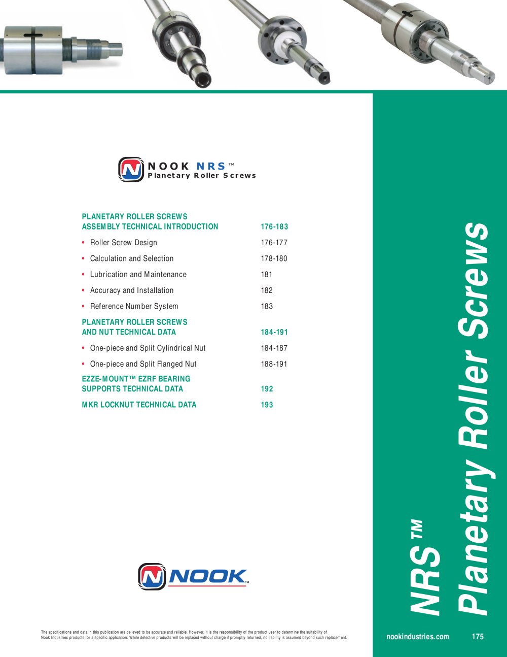 Planetary roller screw - NOOK INDUSTRIES