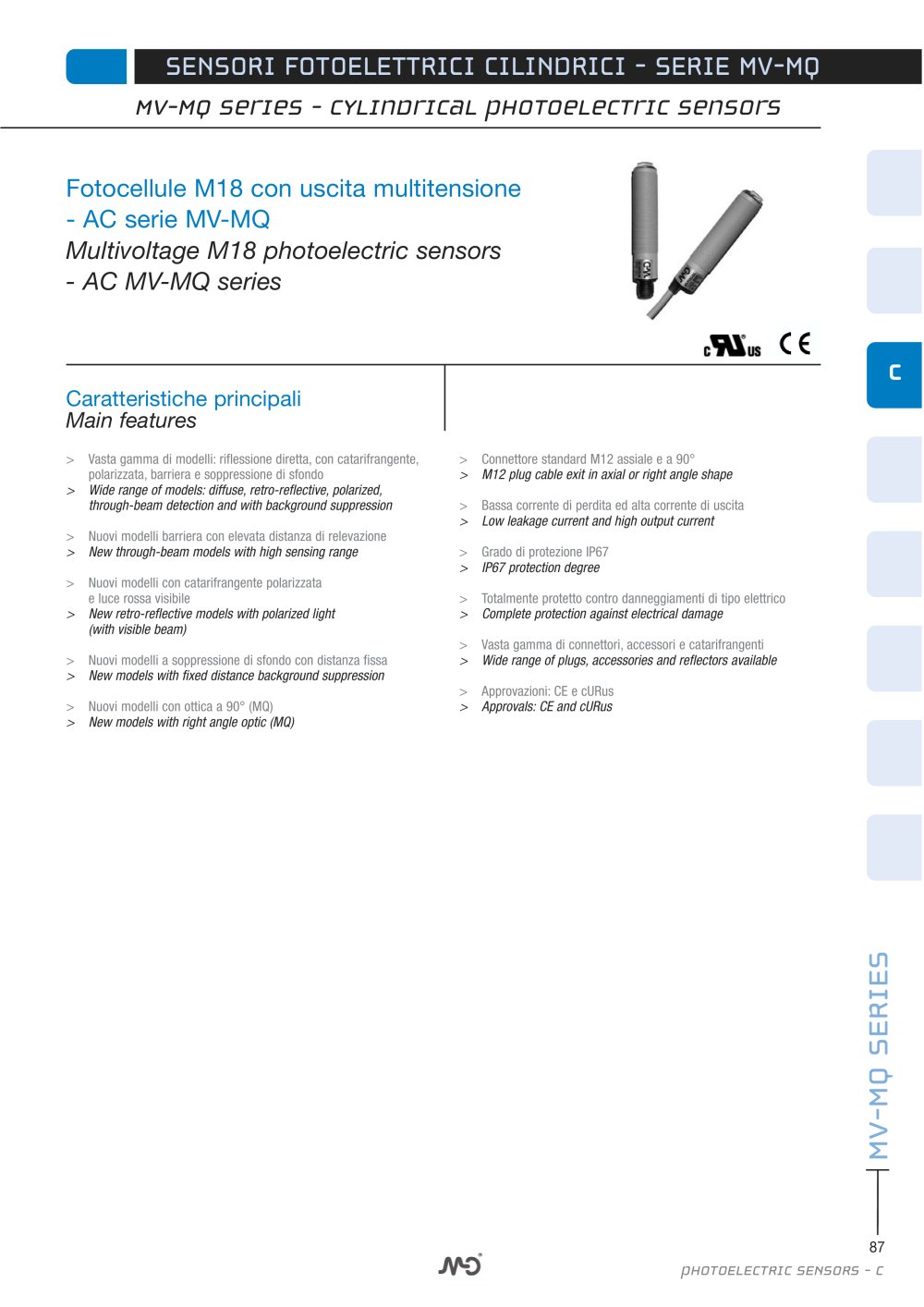 M18 AC photoelectric sensors - Micro Detectors