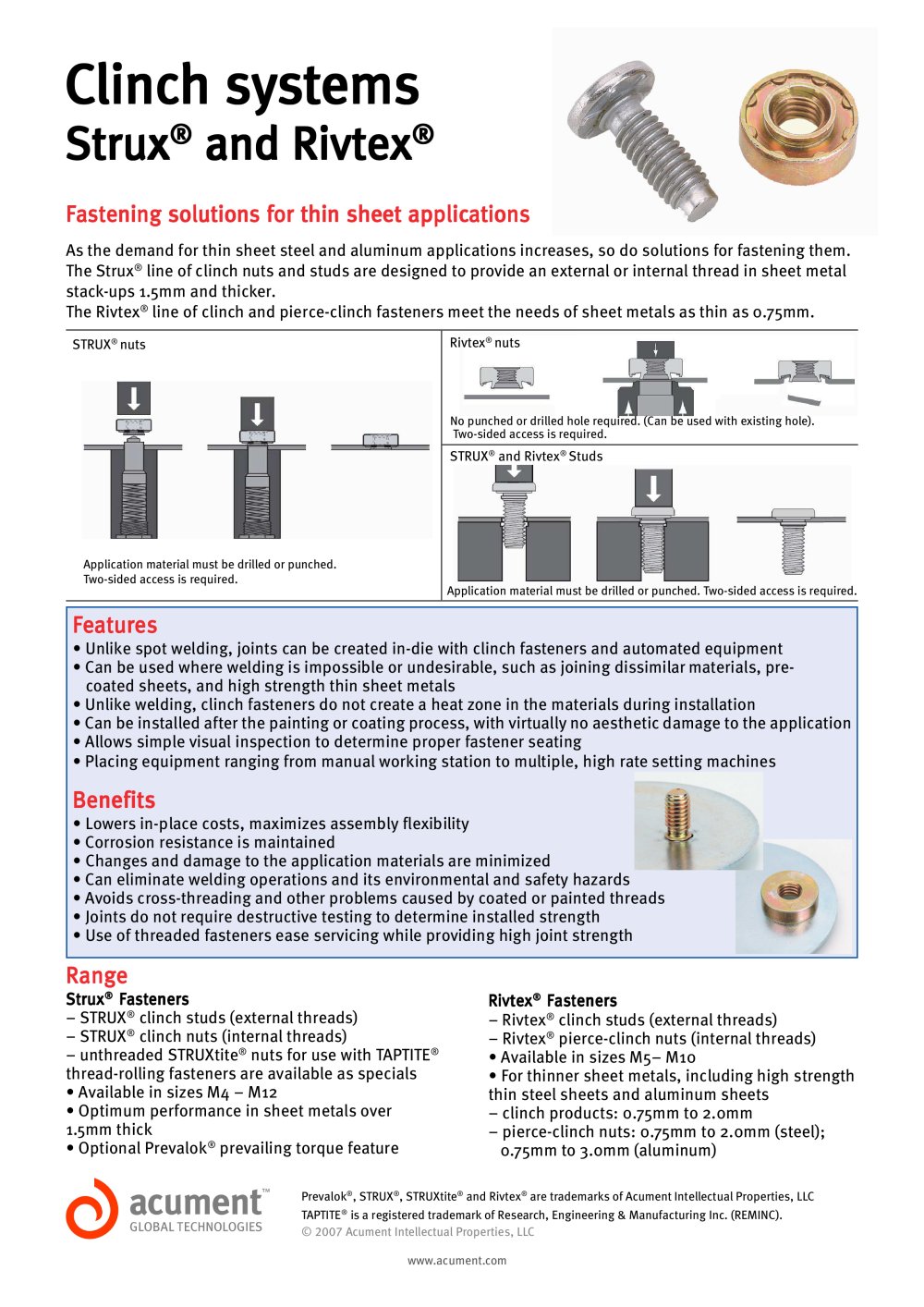 Strux Studs/Nuts - Acument Global Technologies