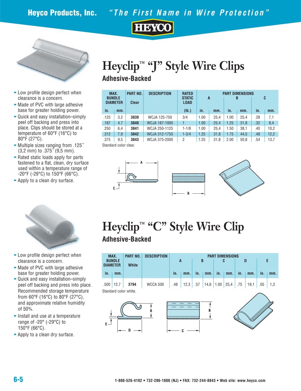 Heyclip� �J� Style Wire Clips - Heyco