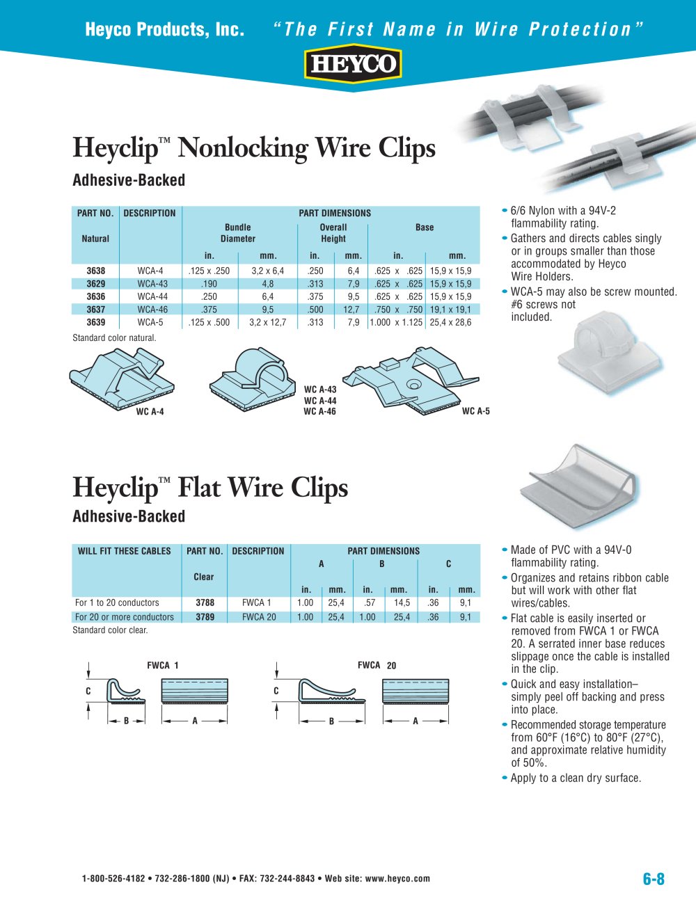 Heyclip� Nonlocking Wire Clips - Heyco