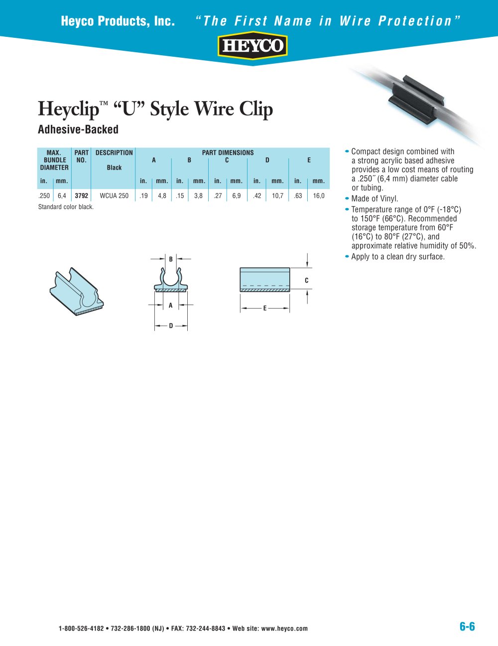 Heyclip� �U� Style Wire Clip - Heyco