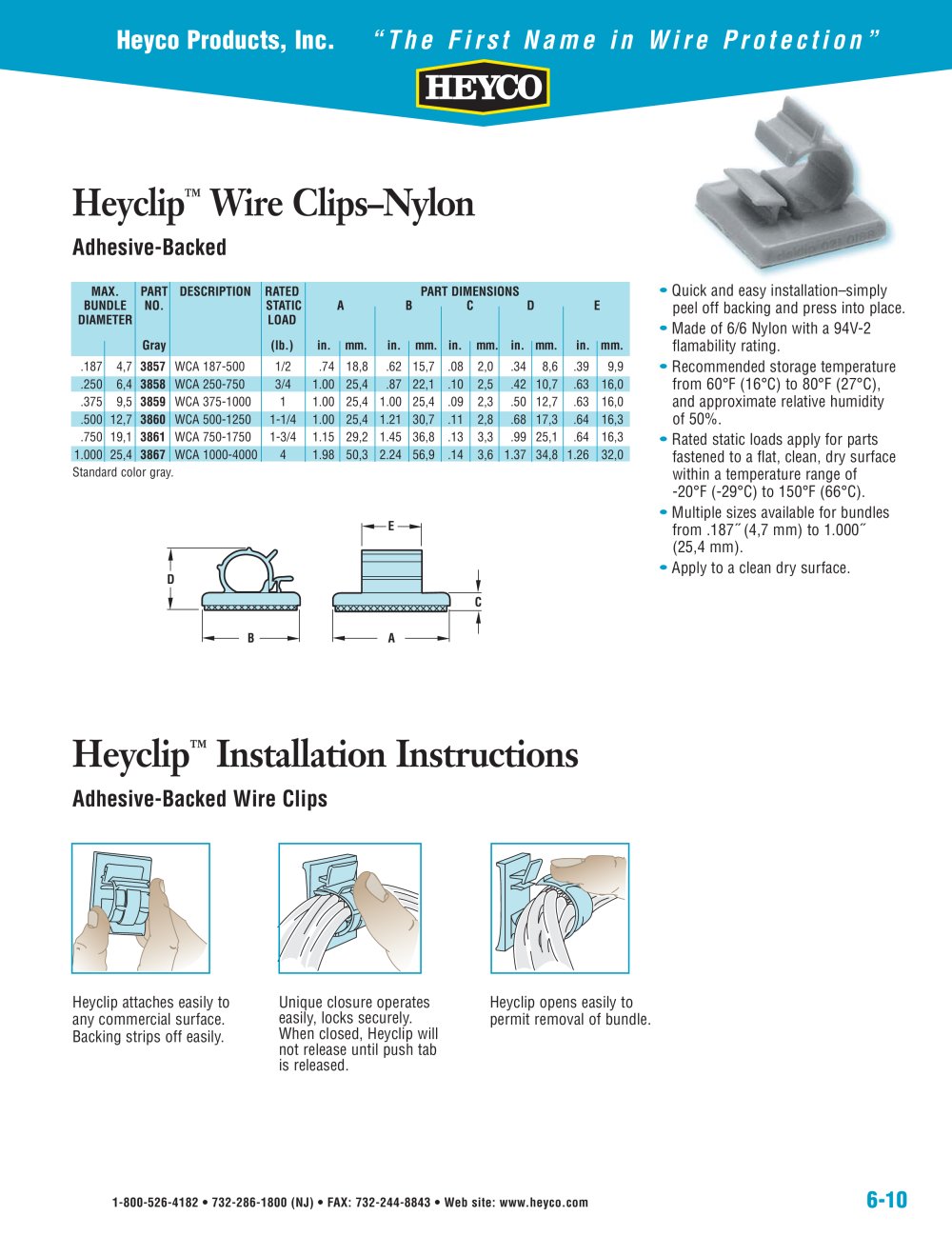 Heyclip� Wire Clips�Nylon - Heyco