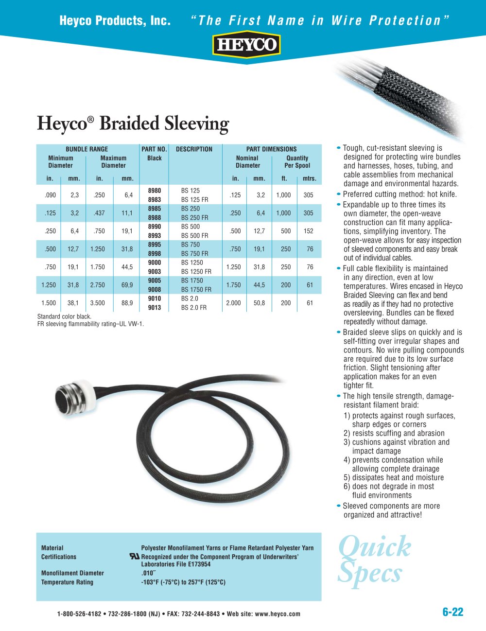 Heyco&reg; Braided Sleeving - Heyco