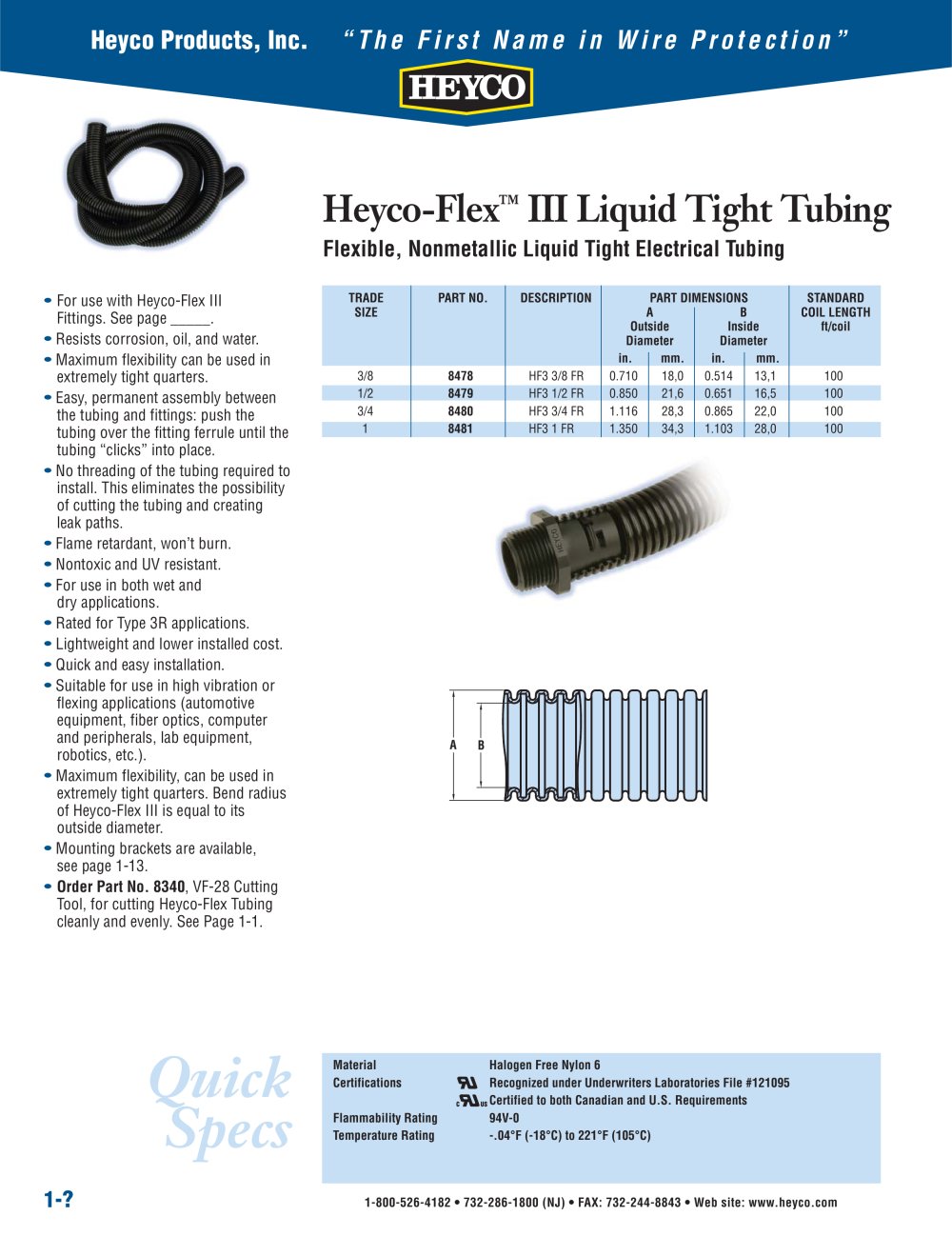 Heyco-Flex� III Liquid Tight Tubing - Heyco