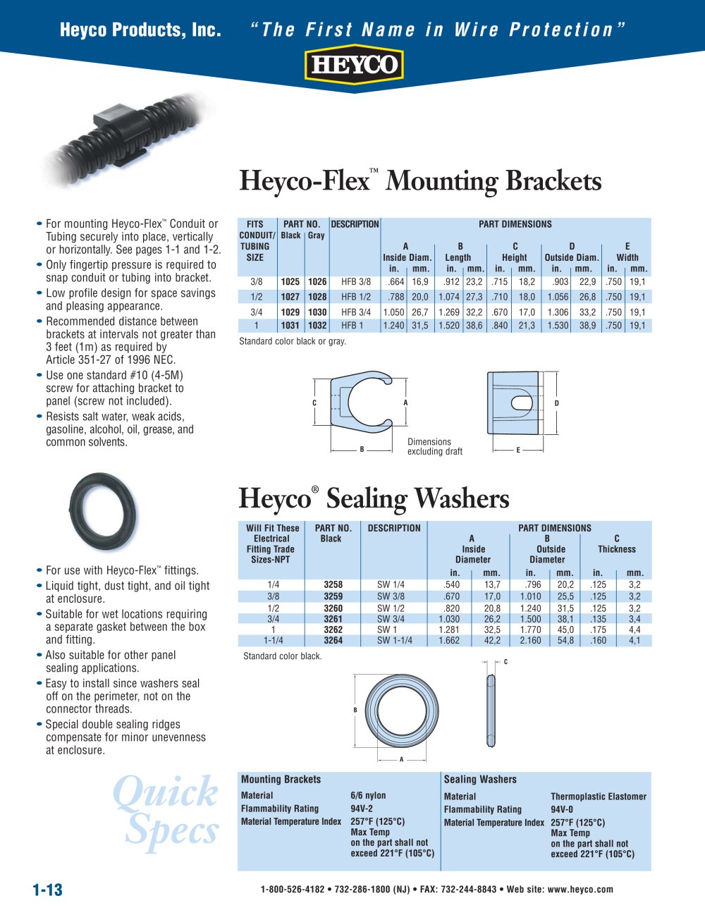 Heyco-Flex� Mounting Brackets - Heyco