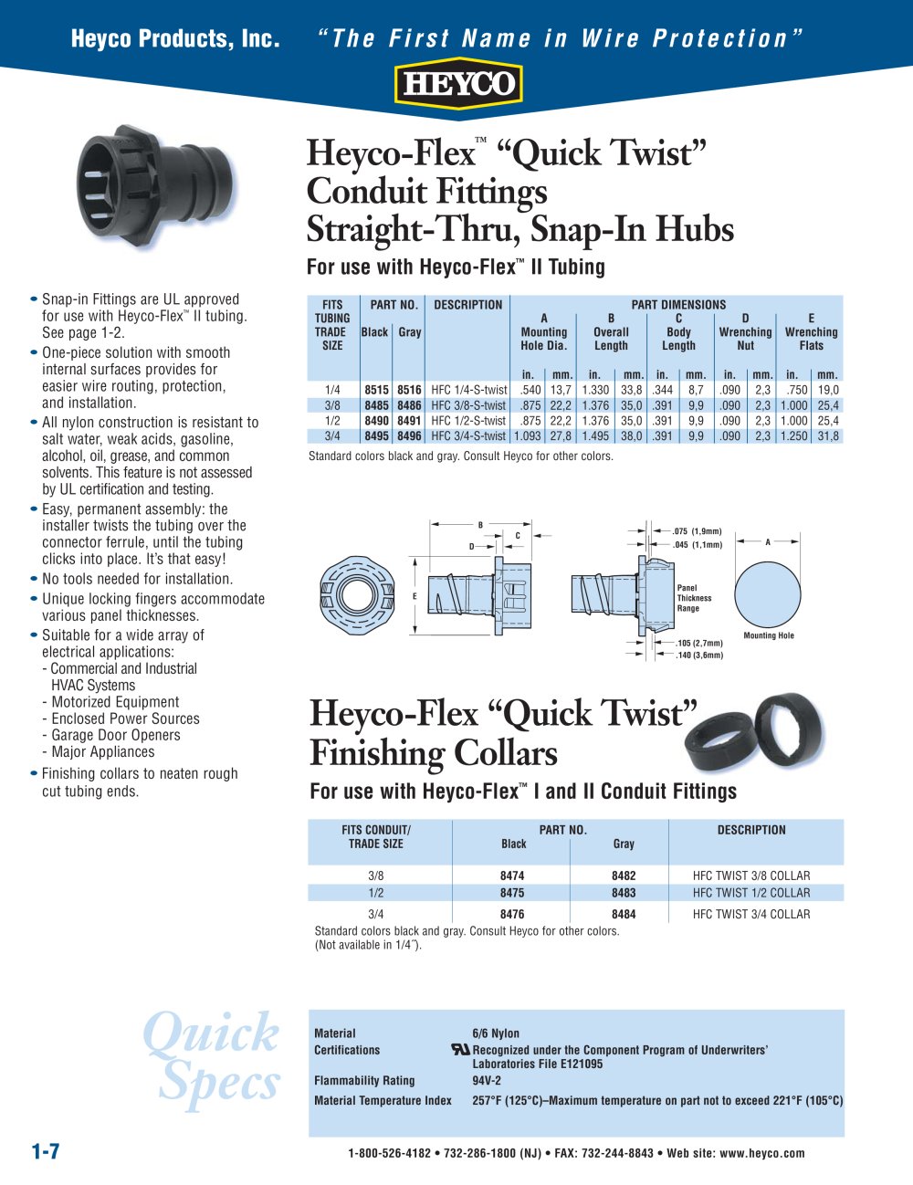 Heyco-Flex� �Quick Twist� Finishing Collars - Heyco