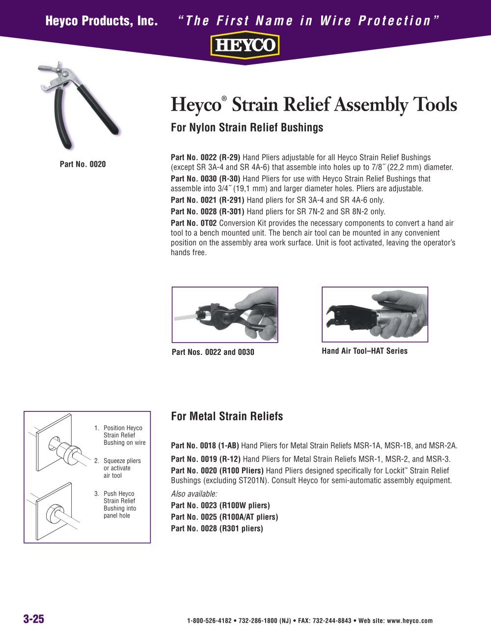 Heyco&reg; Strain Relief Assembly Tools For Nylon Strain Relief Bushings - Heyco