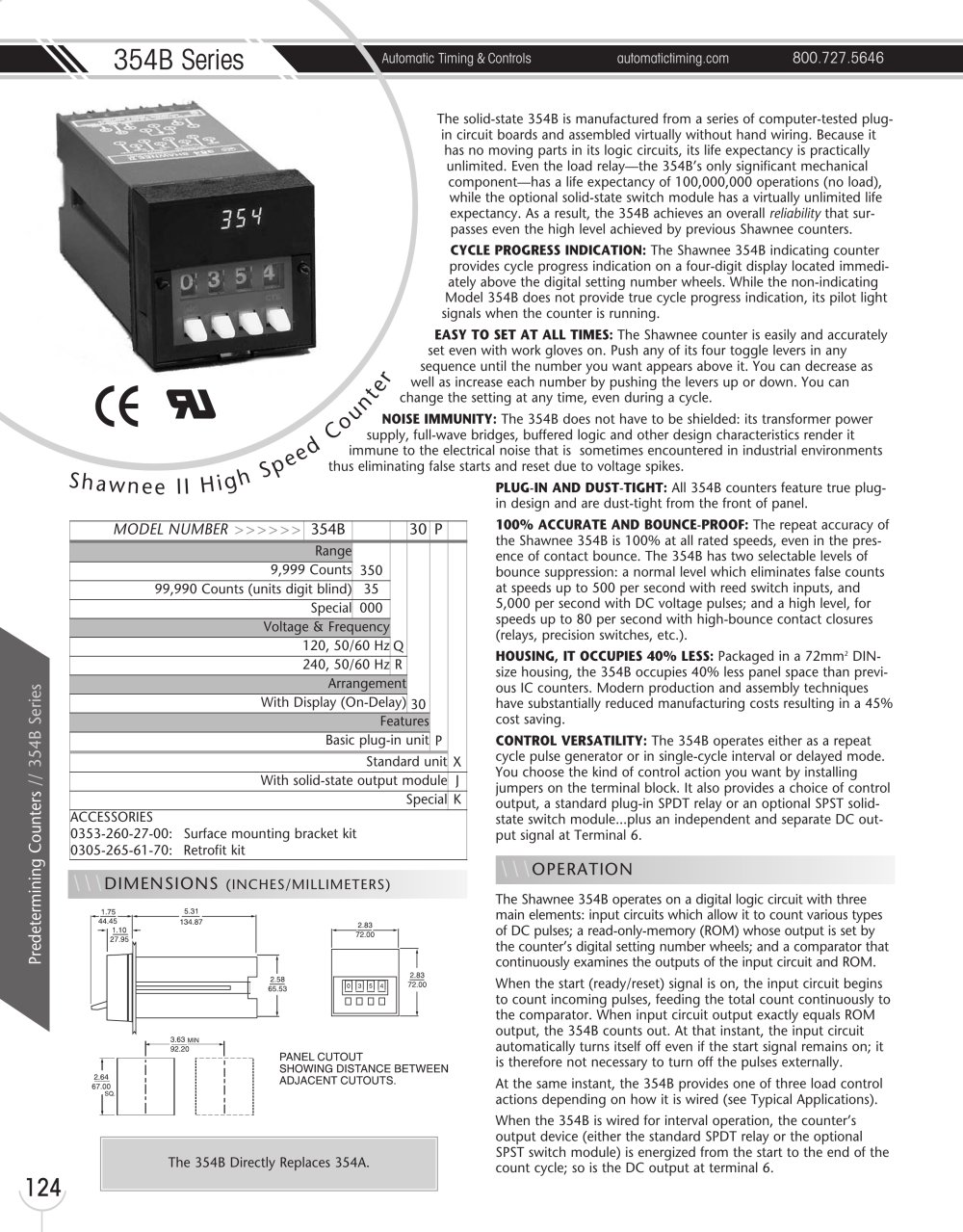 Marsh Bellofram Automatic Timing & Controls 354B Series Solid State Shawnee II High Speed Counter - Marsh Bellofram