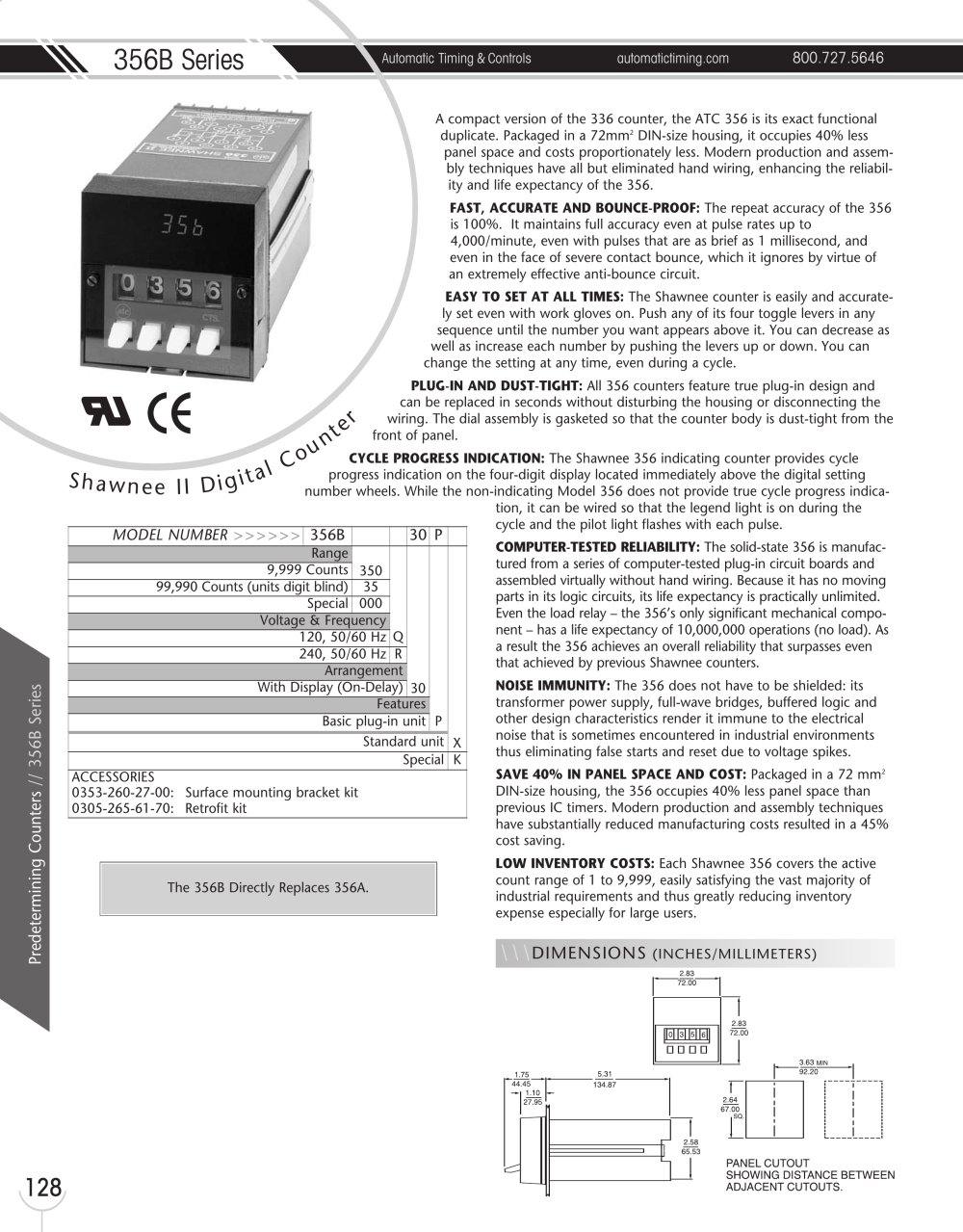 Marsh Bellofram Automatic Timing & Controls 356B Shawnee II Digital Counter - Marsh Bellofram