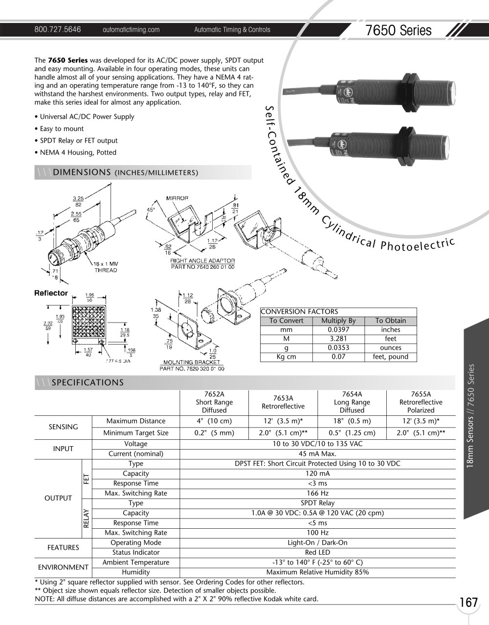 Marsh Bellofram Automatic Timing & Controls Delta 7650 Series Photoelectric Sensor - Marsh Bellofram