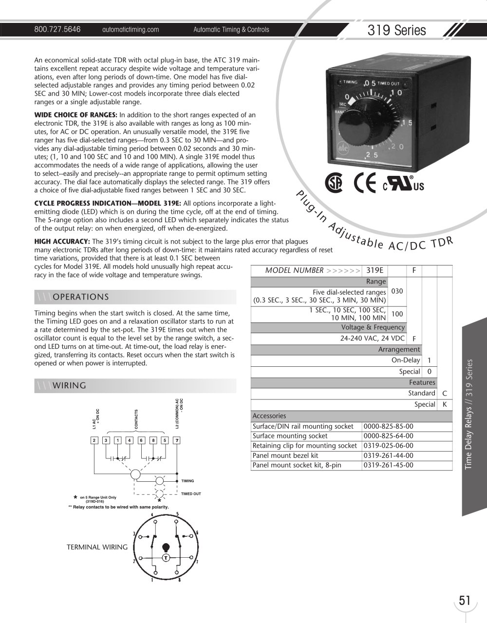 Marsh Bellofram Automatic Timing & Controls Division 319 Series Solid-state TDR with Octal Plug-in Base - Marsh Bellofram