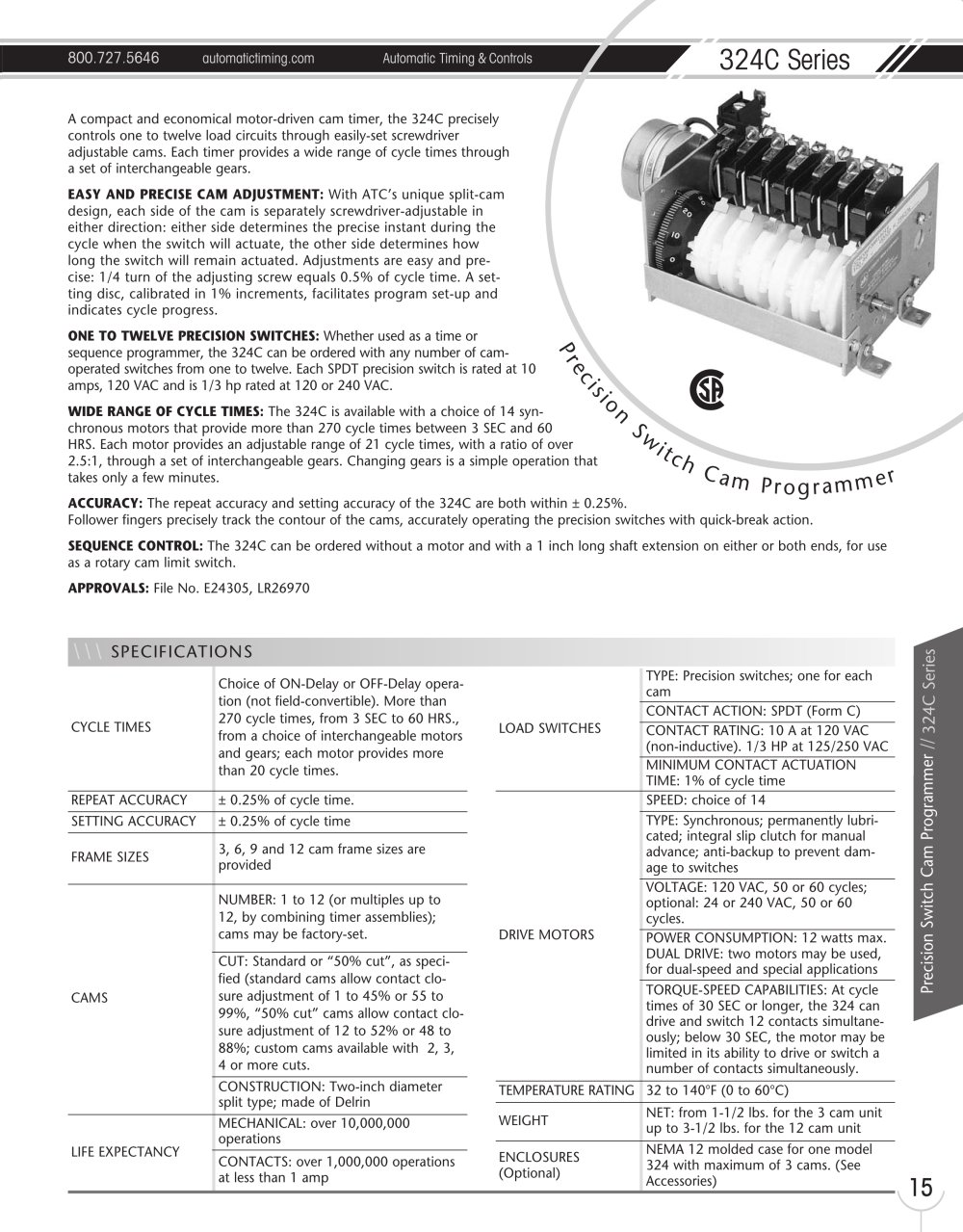 Marsh Bellofram Automatic Timing & Controls Division 324C Series Precision Switch Cam Programmer - Marsh Bellofram