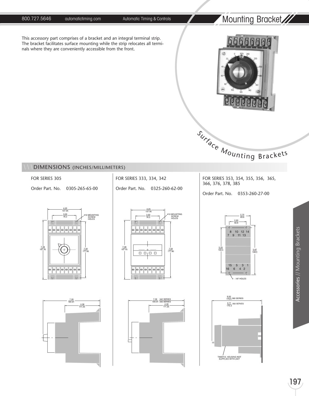 Marsh Bellofram Automatic Timing & Controls Surface Mounting Bracket Accessories - Marsh Bellofram
