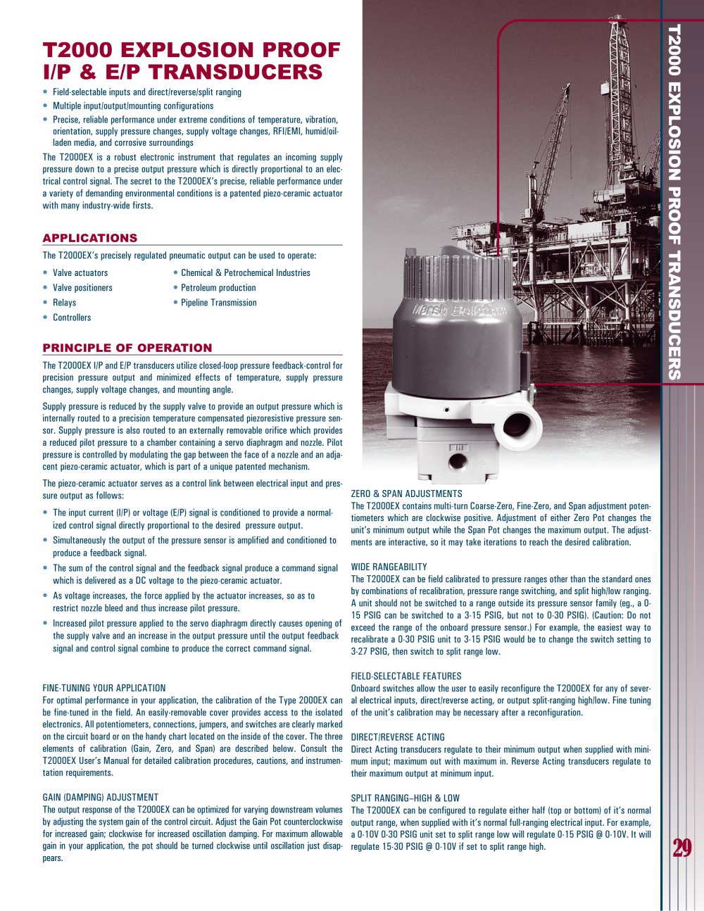 Marsh Bellofram BelGAS Division T2000 Explosionproof I/P & E/P Transducers - Marsh Bellofram