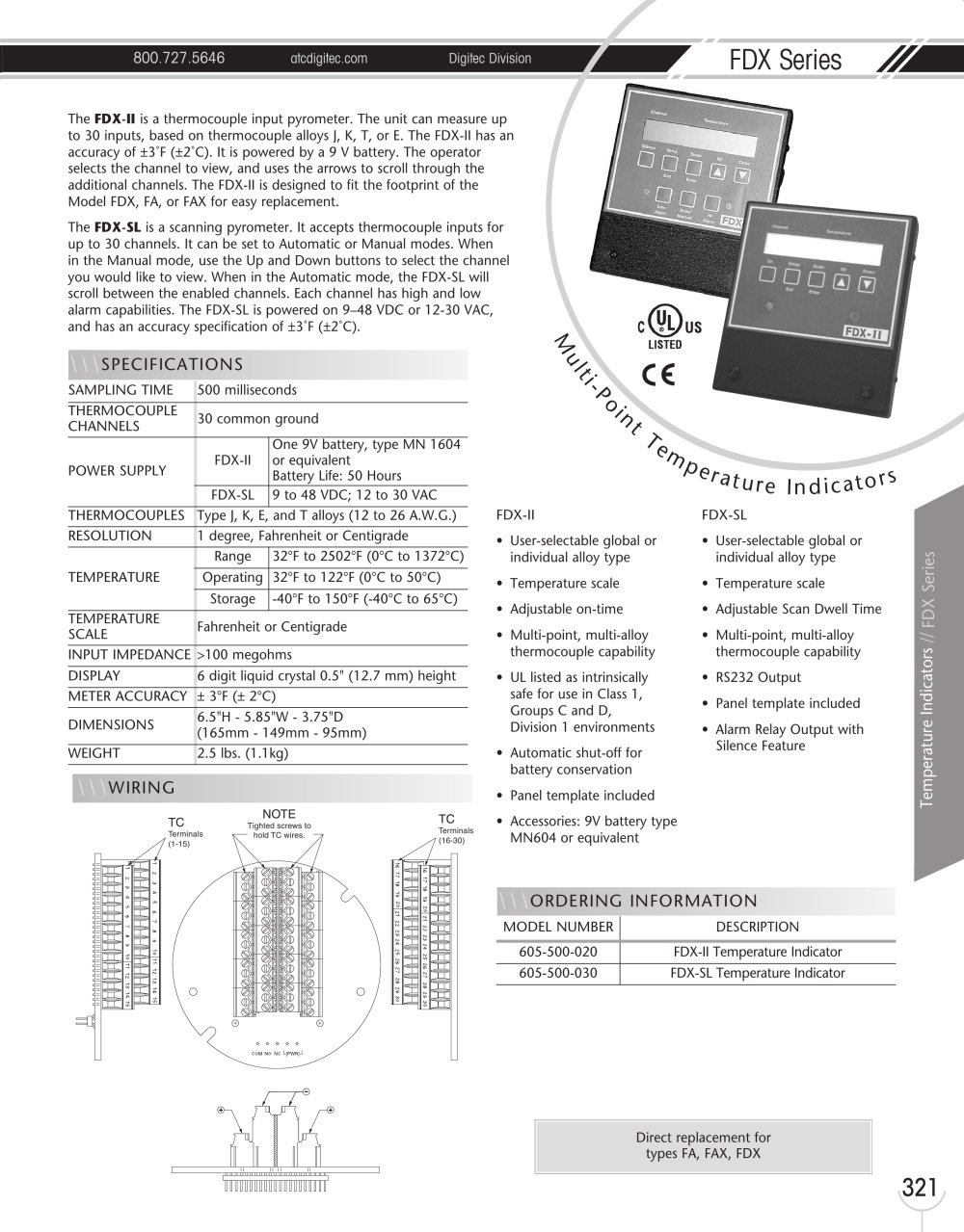 Marsh Bellofram DigiTec Division FDX Series Multi-Point Temperature Indicators - Marsh Bellofram