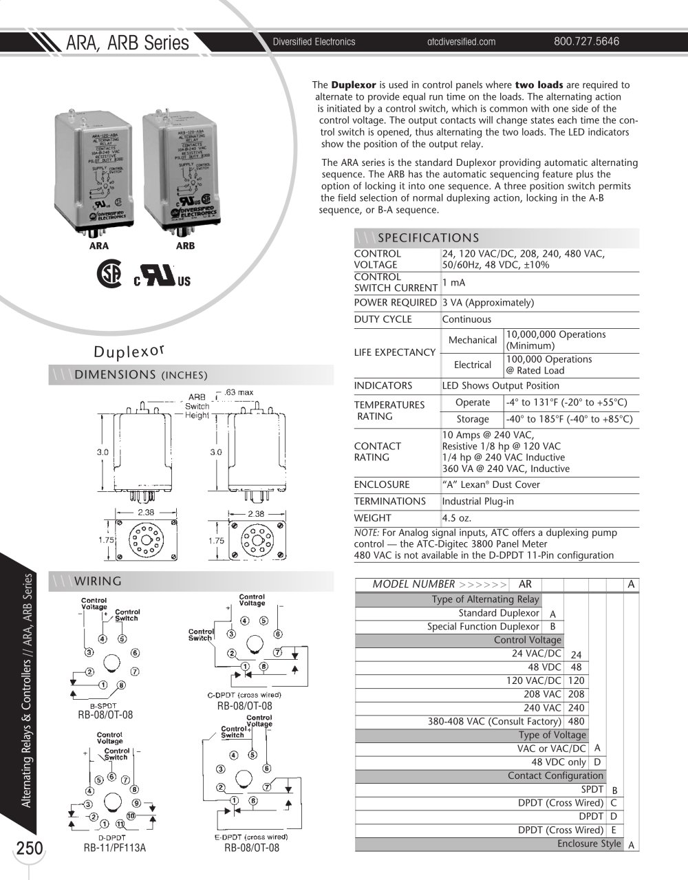 Marsh Bellofram Diversified Electronics Division ARA, ARB Series Duplexor - Marsh Bellofram