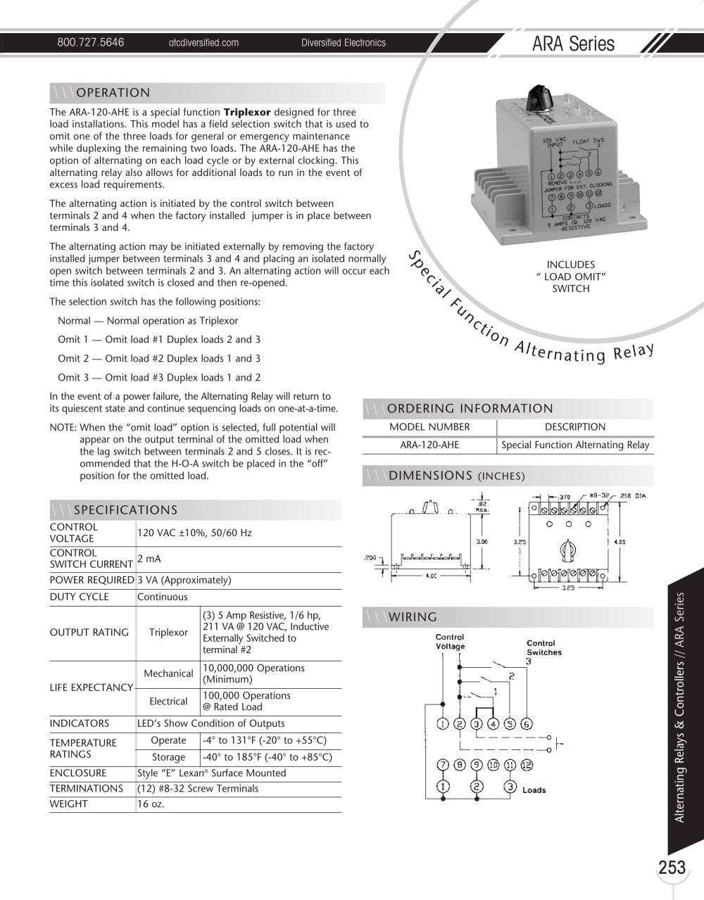 Marsh Bellofram Diversified Electronics Division ARA-Series Special Function Alternating Relay - Marsh Bellofram