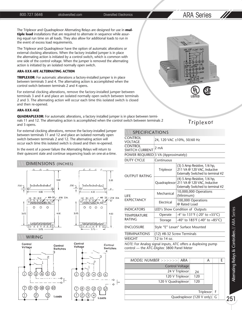Marsh Bellofram Diversified Electronics Division ARA Series Triplexor - Marsh Bellofram