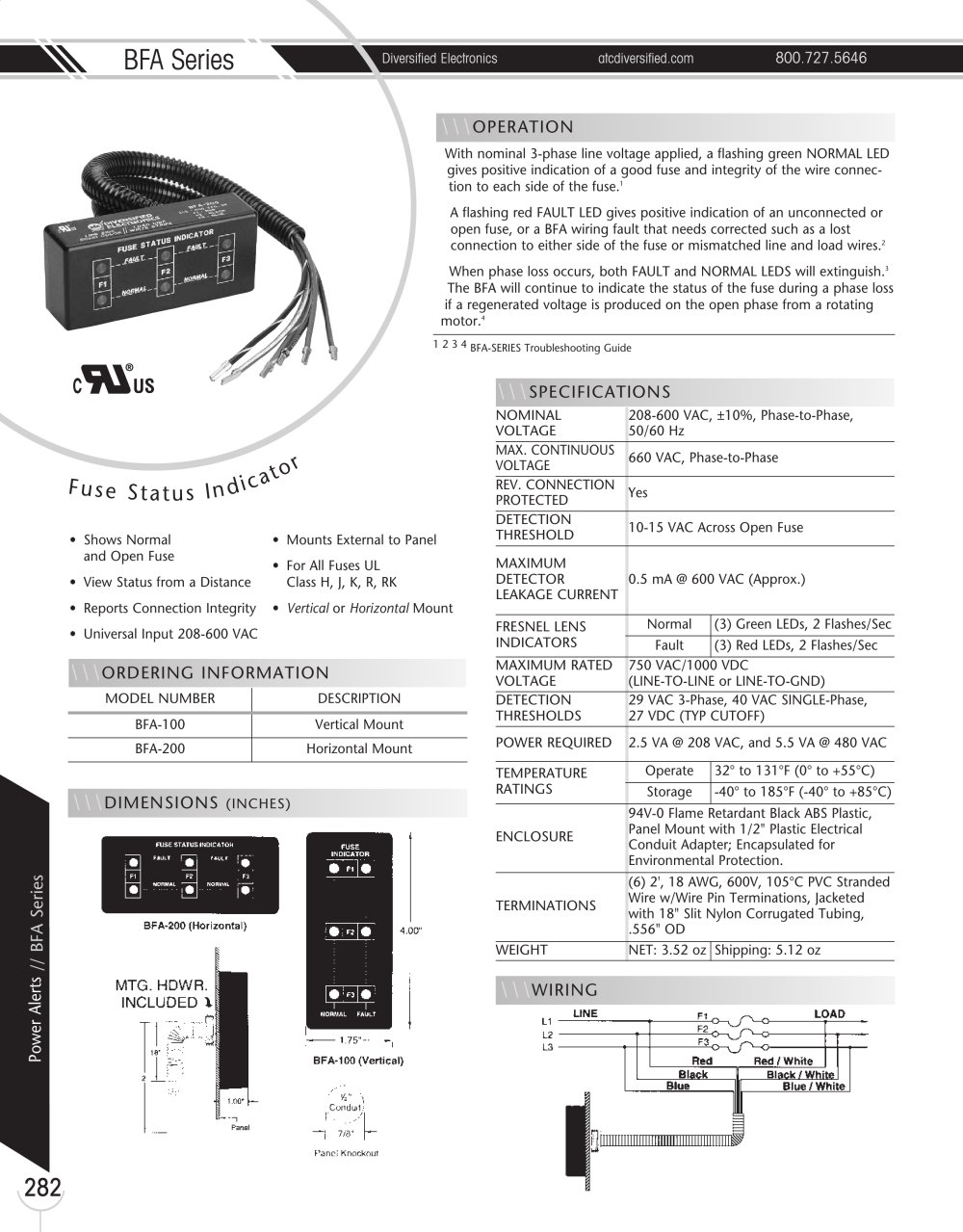 Marsh Bellofram Diversified Electronics Division BFA Series Fuse Status Indicator - Marsh Bellofram